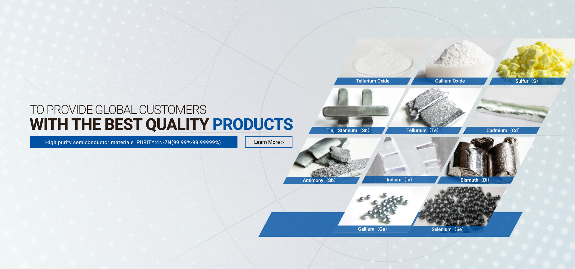 High purity semiconductor materials PURITY